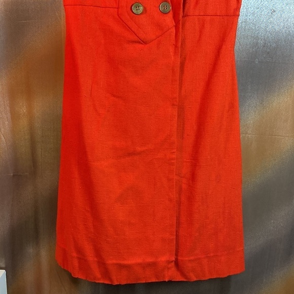 Vintage 60’s cotton orangey-red dress with kick pleat in the back. 126 34”chest - Picture 2 of 7